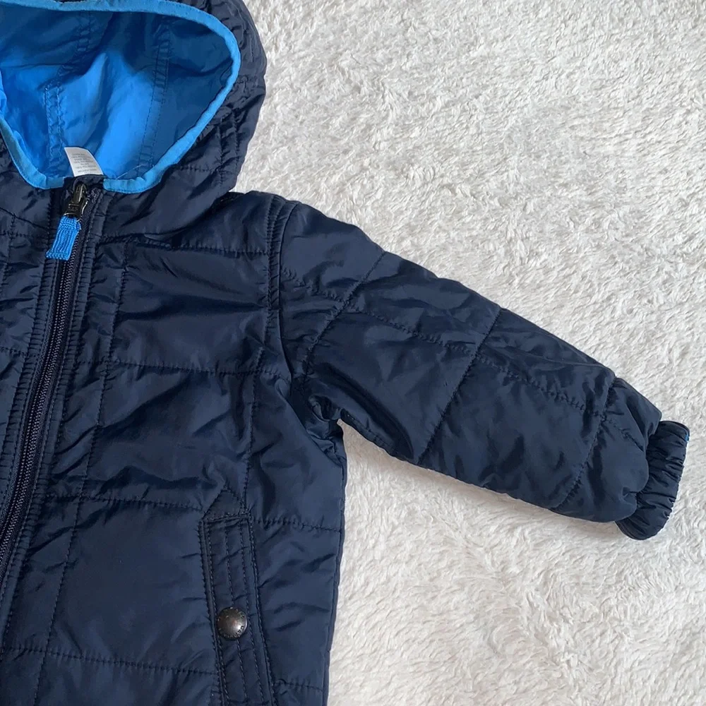 GAP Baby Navy Blue Hooded Blue Jacket EUC 12-18M